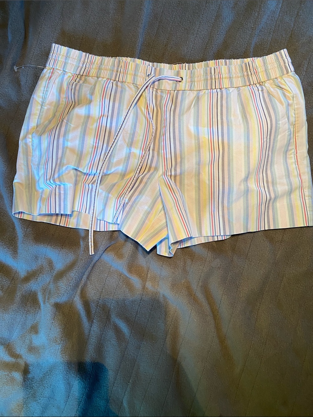 LOFT Pastel Multicolor Striped Drawstring Shorts